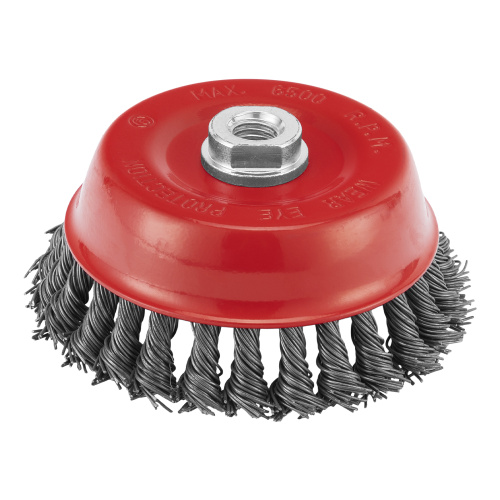 Щетка для УШМ, 125 мм, М14, "чашка", крученая проволока 0.8 мм Matrix по ценам производителя в Санкт-Петербурге с доставкой по всей России