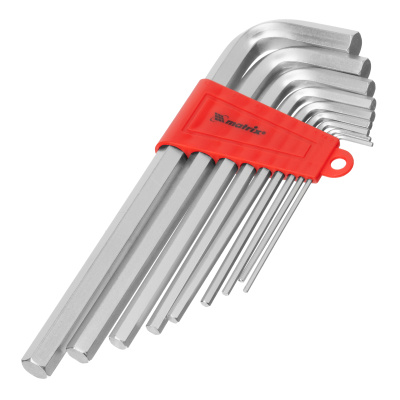 Набор ключей имбусовых HEX, 2-12 мм, CrV, 9 шт, удлиненныее с сатинированным покрытием Matrix купить в Москве с доставкой по всей России | ProtosMarket.ru