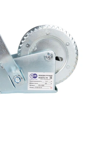 Лебедка ручная барабанная с тросом  500кг  20м оцинкованная TOR FD по ценам производителя в Санкт-Петербурге с доставкой по всей России
