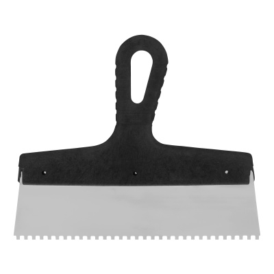 Шпатель из нержавеющей стали, 250 мм, зуб 4 х 4 мм, пластмассовая ручка Сибртех купить в Москве с доставкой по всей России | ProtosMarket.ru