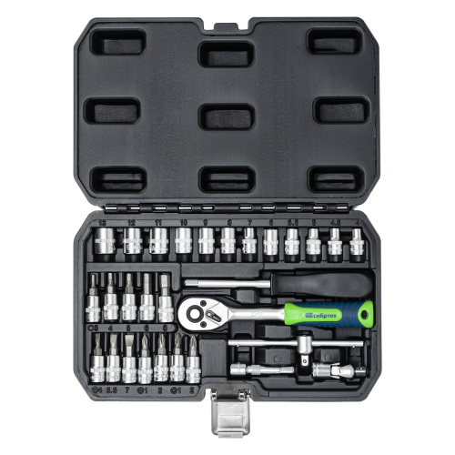 Набор инструментов, 1/4", пластиковый кейс, 29 предметов Сибртех купить в Москве с доставкой по всей России | ProtosMarket.ru