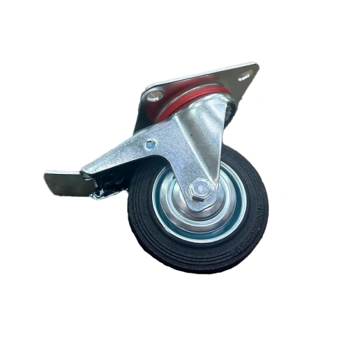 Колесо поворотное резина SCb 42 100 мм с тормозом (F) по ценам производителя в Санкт-Петербурге с доставкой по всей России
