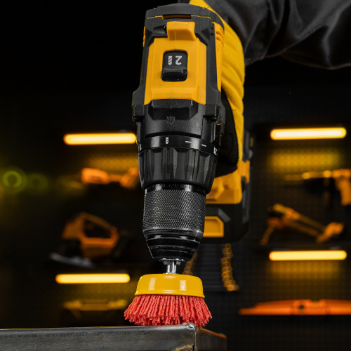 Щетка для дрели, 65 мм, Чашка, со шпилькой, нейлоновая щетина Denzel по ценам производителя в Санкт-Петербурге с доставкой по всей России