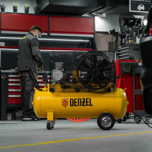 Компрессор воздушный рем. привод BCV 4000-T/100, 4,0 кВт, 100 литров, 690 л/мин Denzel по ценам производителя в Санкт-Петербурге с доставкой по всей России