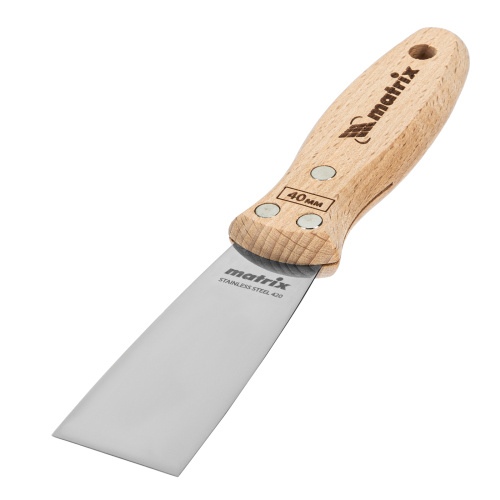 Шпательная лопатка из нержавеющей стали, 40 мм, буковая рукоятка, EFP Matrix купить в Москве с доставкой по всей России | ProtosMarket.ru