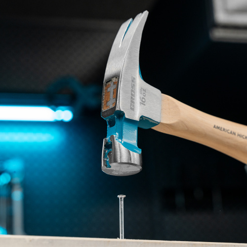 Молоток-гвоздодер, 450 г, угол 75, магнит, обрезиненная рукоятка American hickory GROSS купить в Москве с доставкой по всей России | ProtosMarket.ru