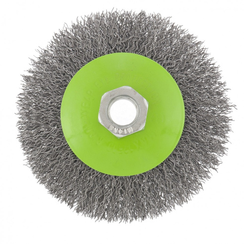 Щетка для УШМ, 100 мм, М14, "тарелка", витая проволока Сибртех по ценам производителя в Санкт-Петербурге с доставкой по всей России