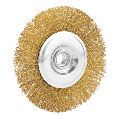 Щетка для УШМ, 125 мм, М14, плоская, латунированная витая проволока Matrix по ценам производителя в Санкт-Петербурге с доставкой по всей России