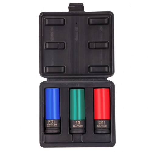 Набор головок ударных 6-гранных удлиненных для колесных дисков (17,19,21 мм) 1/2" 3 шт Stels купить в Москве с доставкой по всей России | ProtosMarket.ru