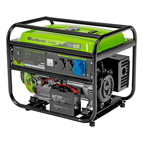 Генератор бензиновый БС-6500Э, 5.5 кВт, 230В, четырехтактный, 25 л, электростартер Сибртех по ценам производителя в Санкт-Петербурге с доставкой по всей России