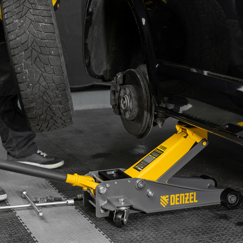 Домкрат гидравлический подкатной, 3 т, 125-470 мм, быстрый подъем, проф. Denzel по ценам производителя в Санкт-Петербурге с доставкой по всей России