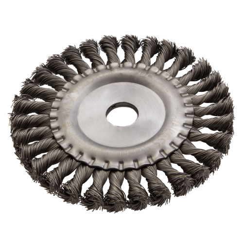 Щетка для УШМ, 150 мм, "Плоская", крученая нержавеющая проволока 0.5мм, посадка 22.2 мм Denzel купить в Москве с доставкой по всей России | ProtosMarket.ru