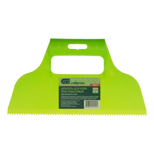 Шпатель для клея, пластмассовый, зубчатый 2 х 2 мм Сибртех купить в Москве с доставкой по всей России | ProtosMarket.ru