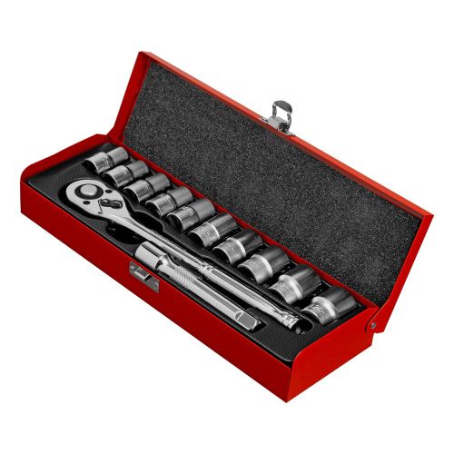 Набор торцевых головок, 1/2", головки 10 - 24 мм, с трещот. ключом, 12 предметов Matrix купить в Москве с доставкой по всей России | ProtosMarket.ru