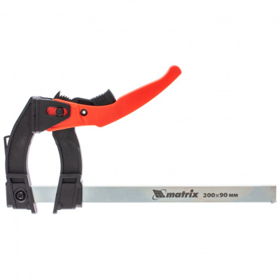 Струбцина реечная быстрозажимная, пластиковый корпус рычажно-храповой механизм, 100 х 90 х 195 мм, штанга 5 х 20 мм Matrix купить в Москве с доставкой по всей России | ProtosMarket.ru