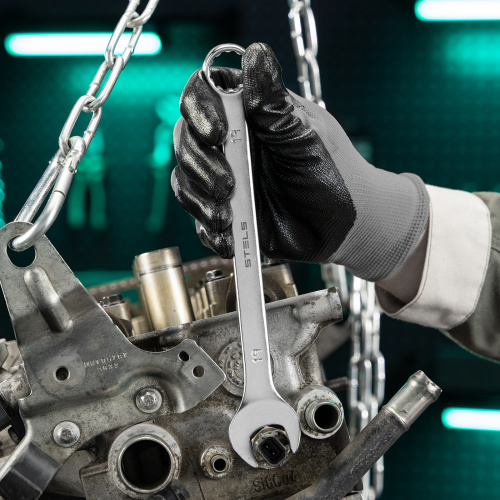 Набор ключей комбинированных, 8-19 мм, 8 шт, CrV, матовый хром Stels купить в Москве с доставкой по всей России | ProtosMarket.ru