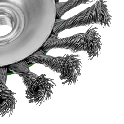 Щетка для УШМ, 100 мм, М14, "тарелка", крученая металлическая проволока Сибртех по ценам производителя в Санкт-Петербурге с доставкой по всей России