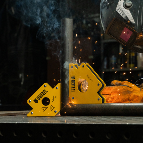 Фиксатор магнитный для сварочных работ усилие 75 LB Denzel купить в Москве с доставкой по всей России | ProtosMarket.ru