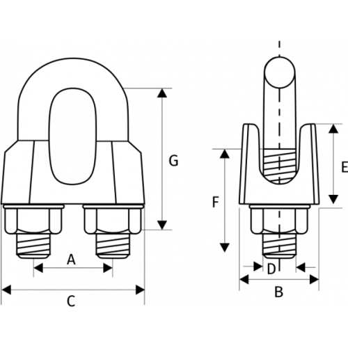 Зажим канатный DIN 1142, D = 22 мм купить в Москве с доставкой по всей России | ProtosMarket.ru