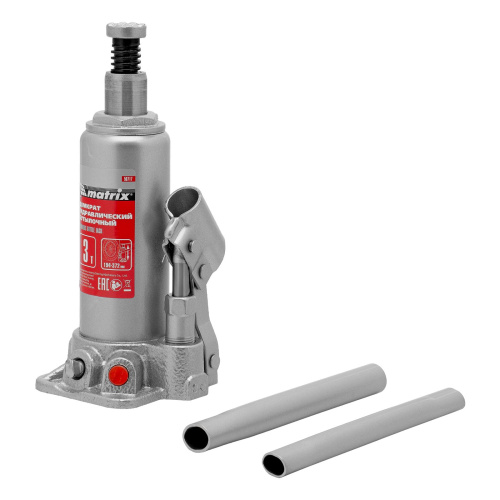Домкрат гидравлический бутылочный, 3 т, высота подъема 194-372 мм Matrix по ценам производителя в Санкт-Петербурге с доставкой по всей России