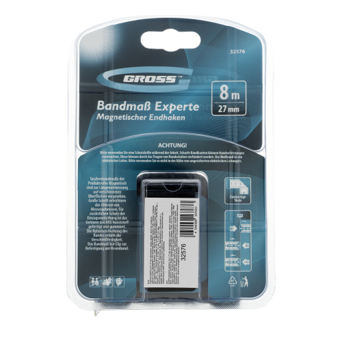 Рулетка Experte,8 м x 27 мм,двухкомпонентный корпус,магнит,двухсторонняя разметка,нейлон Gross купить в Москве с доставкой по всей России | ProtosMarket.ru