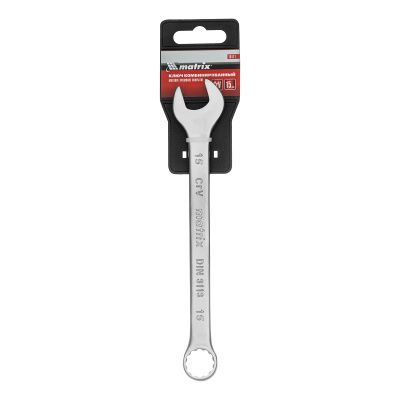 Ключ комбинированный, 15 мм, CrV, матовый хром Matrix купить в Москве с доставкой по всей России | ProtosMarket.ru