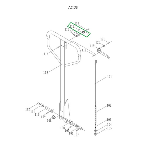 Пружина рычага управления режимом работы для гидравлических тележек DS25 по ценам производителя в Санкт-Петербурге с доставкой по всей России