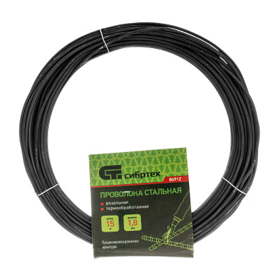 Проволока стальная 15 м, вязальная, термообработанная 1.8 мм Сибртех по ценам производителя в Санкт-Петербурге с доставкой по всей России