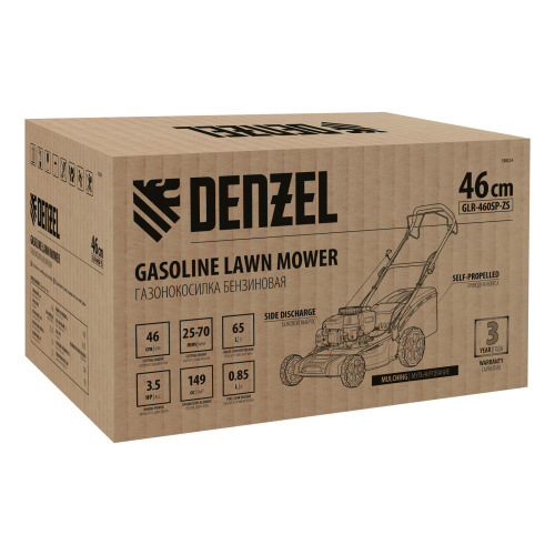 Газонокосилка бензиновая GLR-460SP-ZS, 149 см3, ширина 46 см, привод, травосборник 65 л Denzel купить в Москве с доставкой по всей России | ProtosMarket.ru