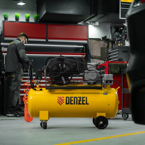 Компрессор воздушный BCW3000-T/100, ременный привод, 3.0 кВт, 100 литров, 520 л/мин Denzel по ценам производителя в Санкт-Петербурге с доставкой по всей России