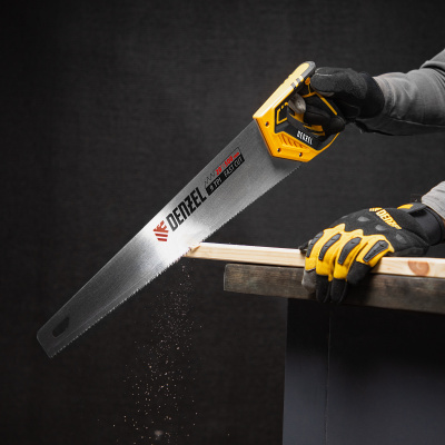 Ножовка по дереву, 500 мм, 9 TPI, зуб 3D, двухкомпонентная рукоятка Denzel купить в Москве с доставкой по всей России | ProtosMarket.ru