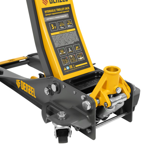 Домкрат гидравлический подкатной, 3 т, 75-500 мм, быстрый подъем, низкий подхват, проф. Denzel по ценам производителя в Санкт-Петербурге с доставкой по всей России