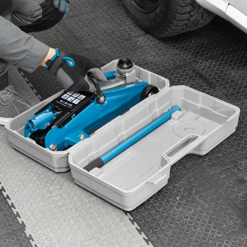 Домкрат гидравлический подкатной, 2 т, h подъема 140-340 мм, в кейсе Stels по ценам производителя в Санкт-Петербурге с доставкой по всей России