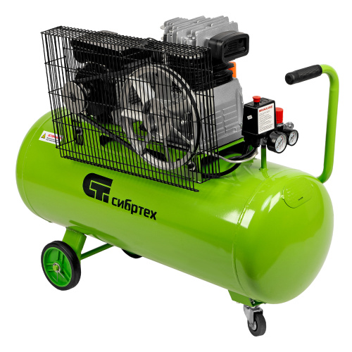 Компрессор воздушный КР-2200/100, 2.2 кВт, 350 л/мин, 100 л, ременной привод, масляный Сибртех по ценам производителя в Санкт-Петербурге с доставкой по всей России