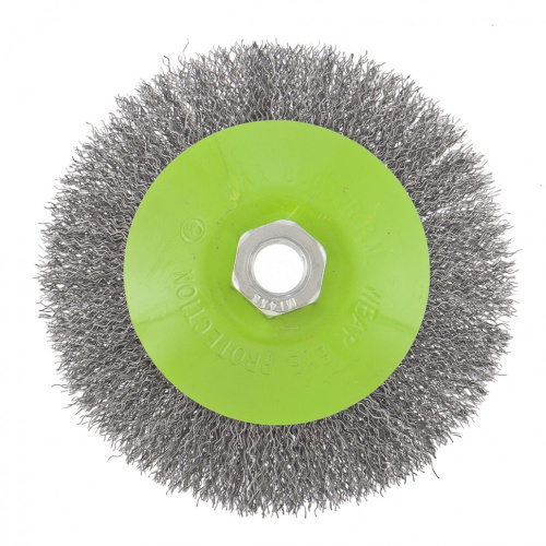 Щетка для УШМ, 125 мм, М14, "тарелка", витая проволока Сибртех по ценам производителя в Санкт-Петербурге с доставкой по всей России