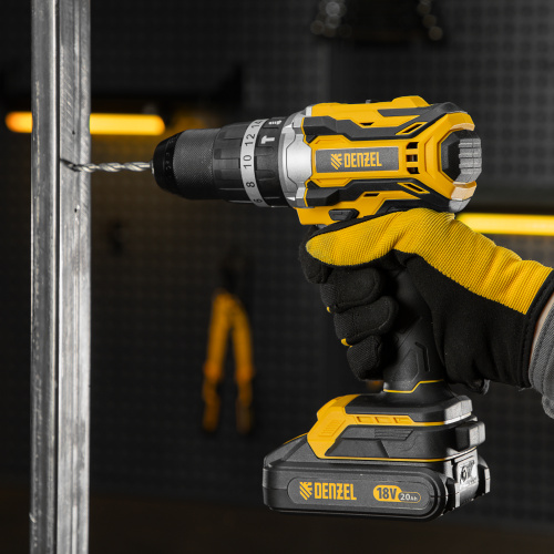 Дрель-шуруповерт аккумуляторная ударная бесщет CIDB-18-02, Li-Ion, 18 В Denzel купить в Москве с доставкой по всей России | ProtosMarket.ru