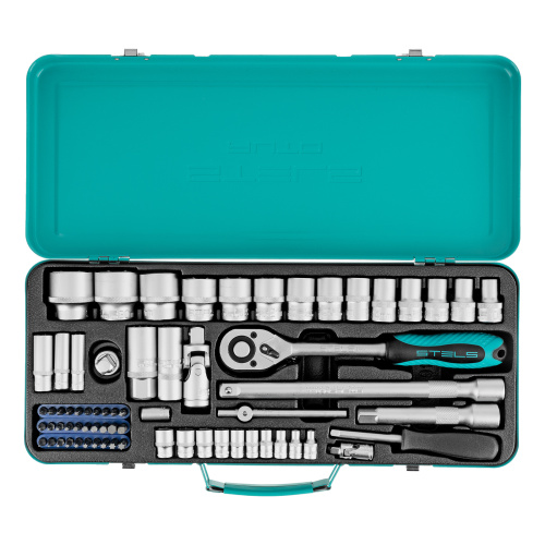 Набор торцевых головок с трещоткой, 1/2" и 1/4", 68 предметов Stels купить в Москве с доставкой по всей России | ProtosMarket.ru