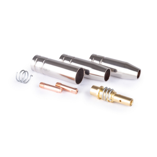 Varteg Набор комплектующих MIG-15 (2 наконечника, 3 сопла, 1 спираль к соплу, 1 диффузор газ., для серии UnoMig-15/MB-15AK/TBI-150/ERGOPLUS 15, пр-во FoxWeld/КНР) по ценам производителя в Санкт-Петербурге с доставкой по всей России