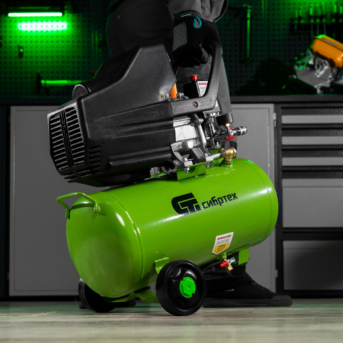 Компрессор воздушный КК-1500/24, 1.5 кВт, 198 л/мин, 24 л, прямой привод, масляный Сибртех по ценам производителя в Санкт-Петербурге с доставкой по всей России