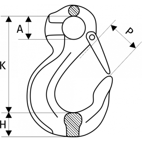 Крюк с проушиной и защелкой 5,3 т, размер 13 - 8 купить в Москве с доставкой по всей России | ProtosMarket.ru