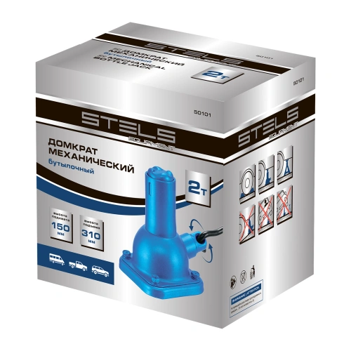 Домкрат механический бутылочный, 2 т, h подъема 150-310 мм, 2 части (домкрат, ручка) Stels по ценам производителя в Санкт-Петербурге с доставкой по всей России