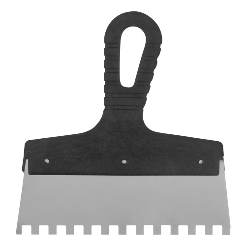 Шпатель из нержавеющей стали, 200 мм, зуб 8 х 8 мм, пластмассовая ручка Сибртех купить в Москве с доставкой по всей России | ProtosMarket.ru