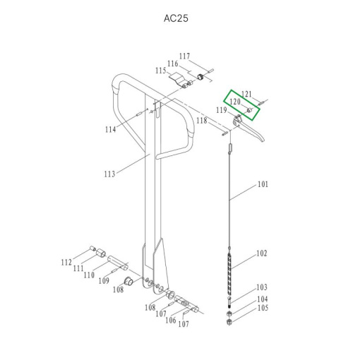 Ролик рычага управления режимом работы для гидравлических тележек DF25 по ценам производителя в Санкт-Петербурге с доставкой по всей России