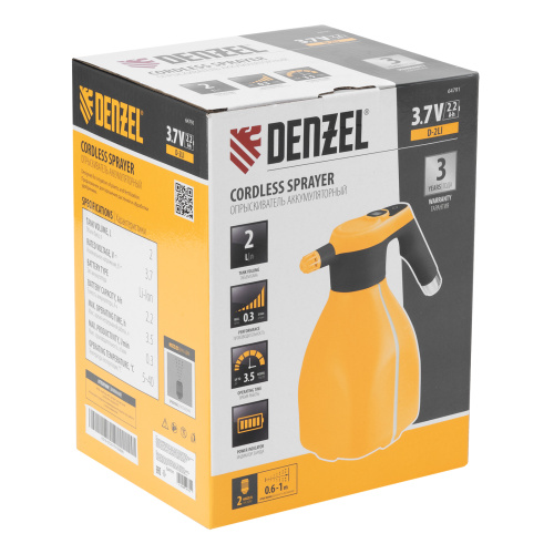 Опрыскиватель аккумуляторный D-2LI, 2 л, 3,7 В, 2,2 Ач Denzel по ценам производителя в Санкт-Петербурге с доставкой по всей России