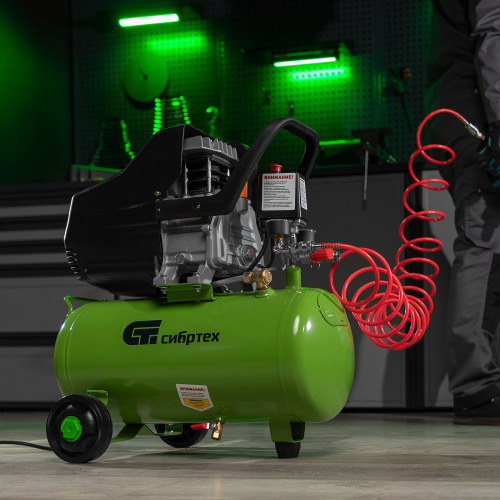 Компрессор воздушный КК-1500/24, 1.5 кВт, 198 л/мин, 24 л, прямой привод, масляный Сибртех по ценам производителя в Санкт-Петербурге с доставкой по всей России