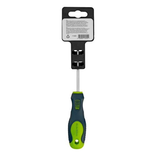 Отвертка, SL3 х 80 мм, CrV, двухкомпонентная рукоятка Сибртех купить в Москве с доставкой по всей России | ProtosMarket.ru