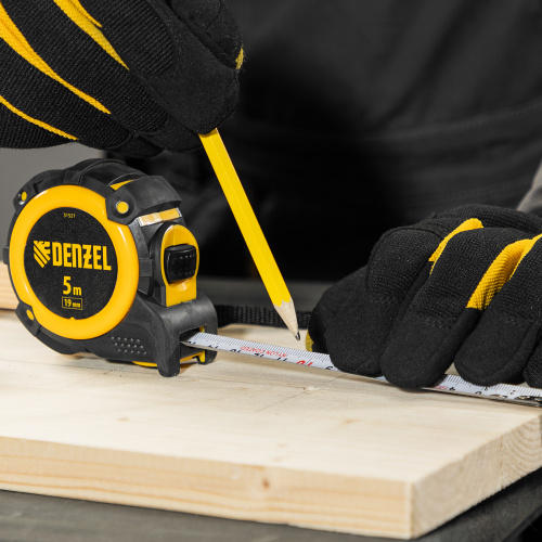 Рулетка 5м х 19мм, автоматич. фиксац., нейлон. покрытие, магнит. зацеп, двухстор. разметка Denzel купить в Москве с доставкой по всей России | ProtosMarket.ru