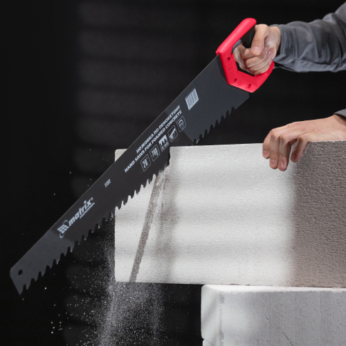 Ножовка по пенобетону, 700 мм, защитное покрытие, твердосплавные напайки на зубья, двухкомпонентная рукоятка Matrix купить в Москве с доставкой по всей России | ProtosMarket.ru