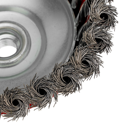 Щетка для УШМ, 100 мм, М14, "чашка", крученая проволока 0.35 мм Matrix по ценам производителя в Санкт-Петербурге с доставкой по всей России