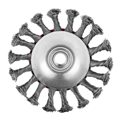 Щетка для УШМ, 115 мм, М14, "тарелка", крученая проволока 0.5 мм Matrix по ценам производителя в Санкт-Петербурге с доставкой по всей России